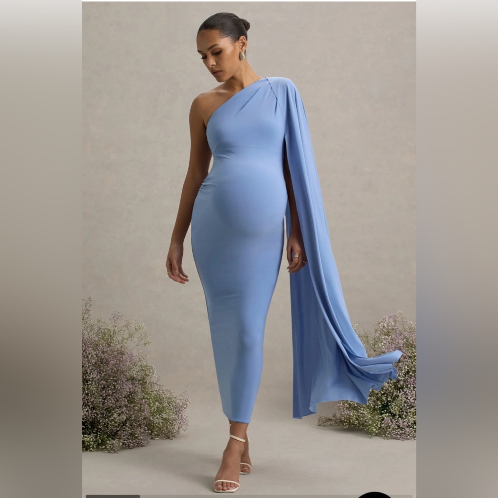Club L London One Shoulder Blue Dress
